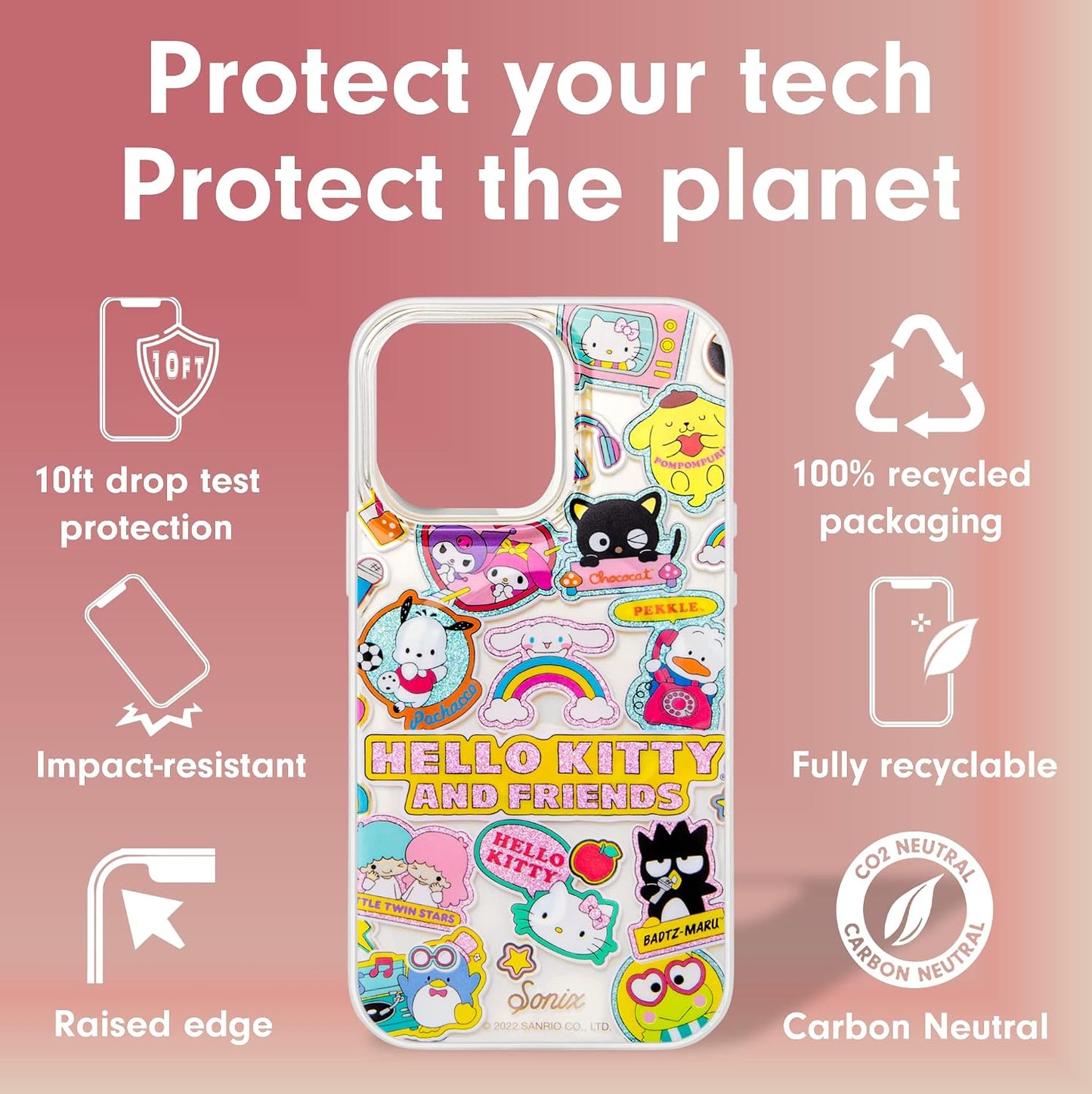 Sonix x Sanrio Case for iPhone 14 Pro Max | Compatible with MagSafe | 10ft Drop Tested | Hello Kitty and Friends Stickers