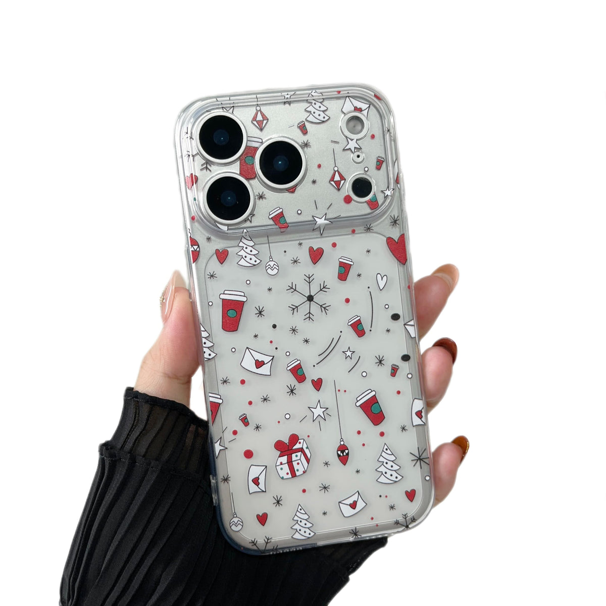 ZTOFERA Christmas Phone Case for iPhone 14 6.1 inch,Clear Cute Merry Christmas Pattern Phone Case Gifts Transparent Hard PC +TPU Bumper Shockproof Protective Cover-Gingerbread Man