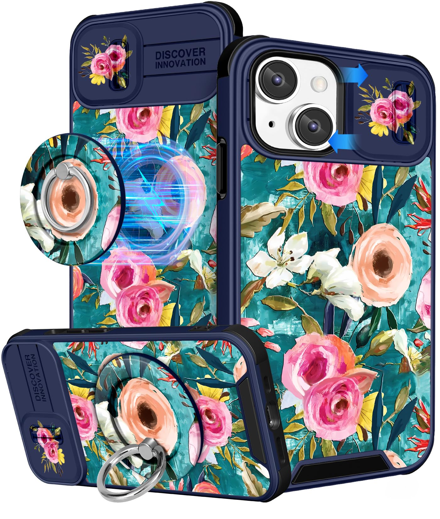 Buleens for iPhone 17 Pro Max Case 6.9 Inch - with Ring Stand & Camera Cover Aesthetic Cute Designed for Women Girls Girly Cartoon Kawaii Dogs Phone Case for iPhone 17 Pro Max Compatible with Magsafe
