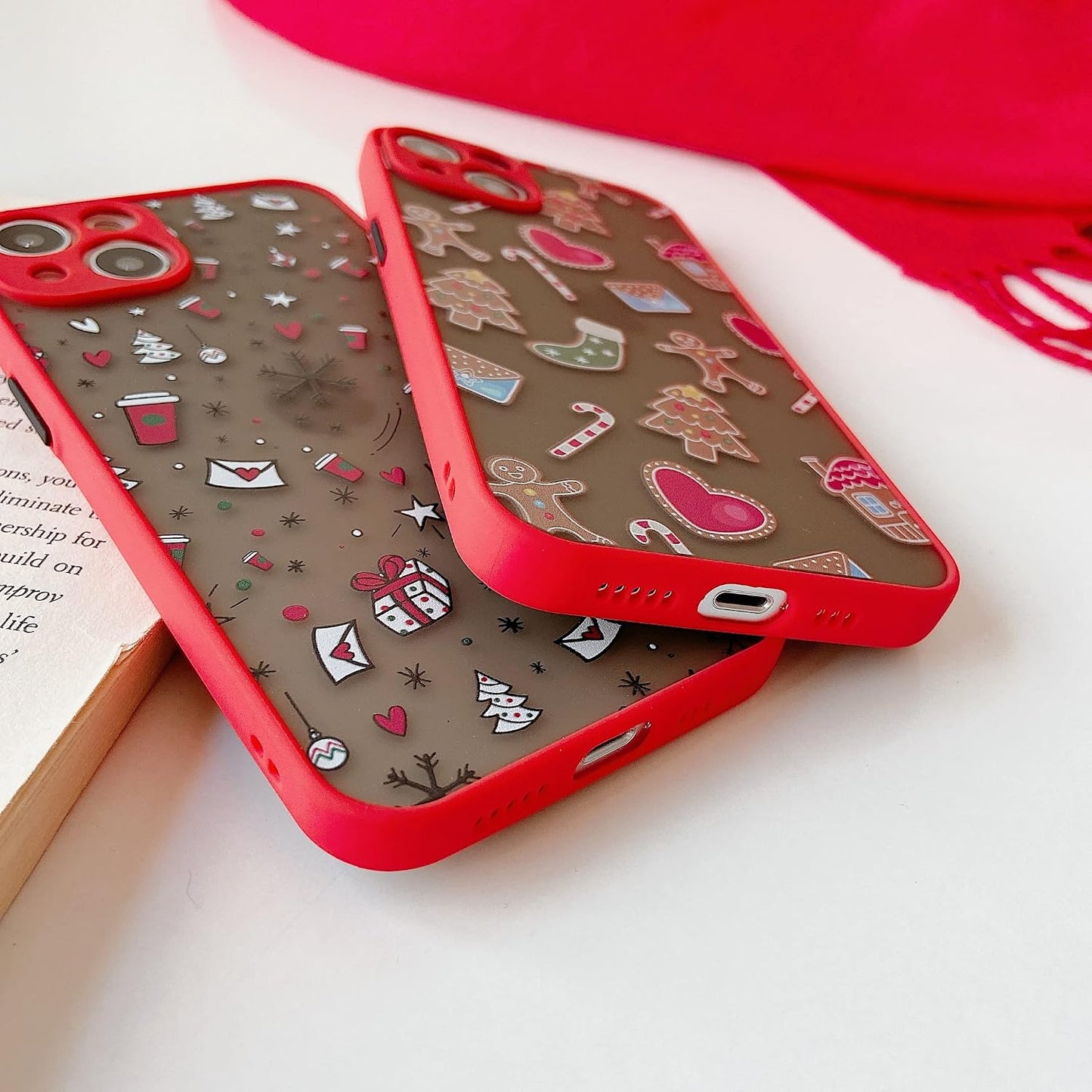 ZTOFERA Christmas Case for iPhone 15,Cute Merry Christmas Pattern Phone Case Gifts Translucent Silicone Hard PC +TPU Bumper Shockproof Protective Cover for iPhone 15 6.1 inch-Gingerbread Man