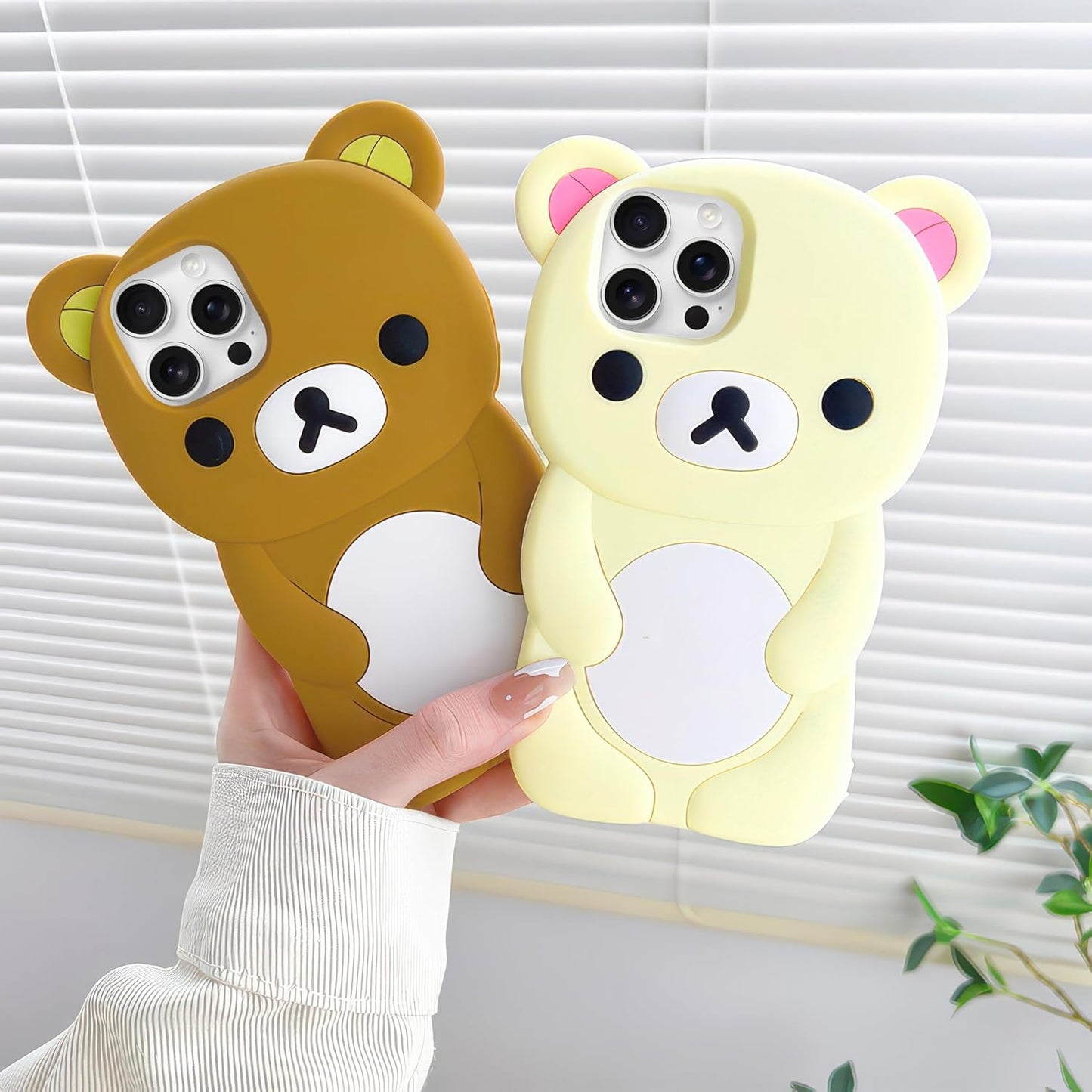 IAIYOXI Soft Silicone Bear Case for iPhone 16 Pro Max, Cute 3D Cartoon Teddy Bear Designed, Protective Lovely Fun Adorable Fashion Phone Case, Kawaii Cover for Women Girls Kids, Yellow