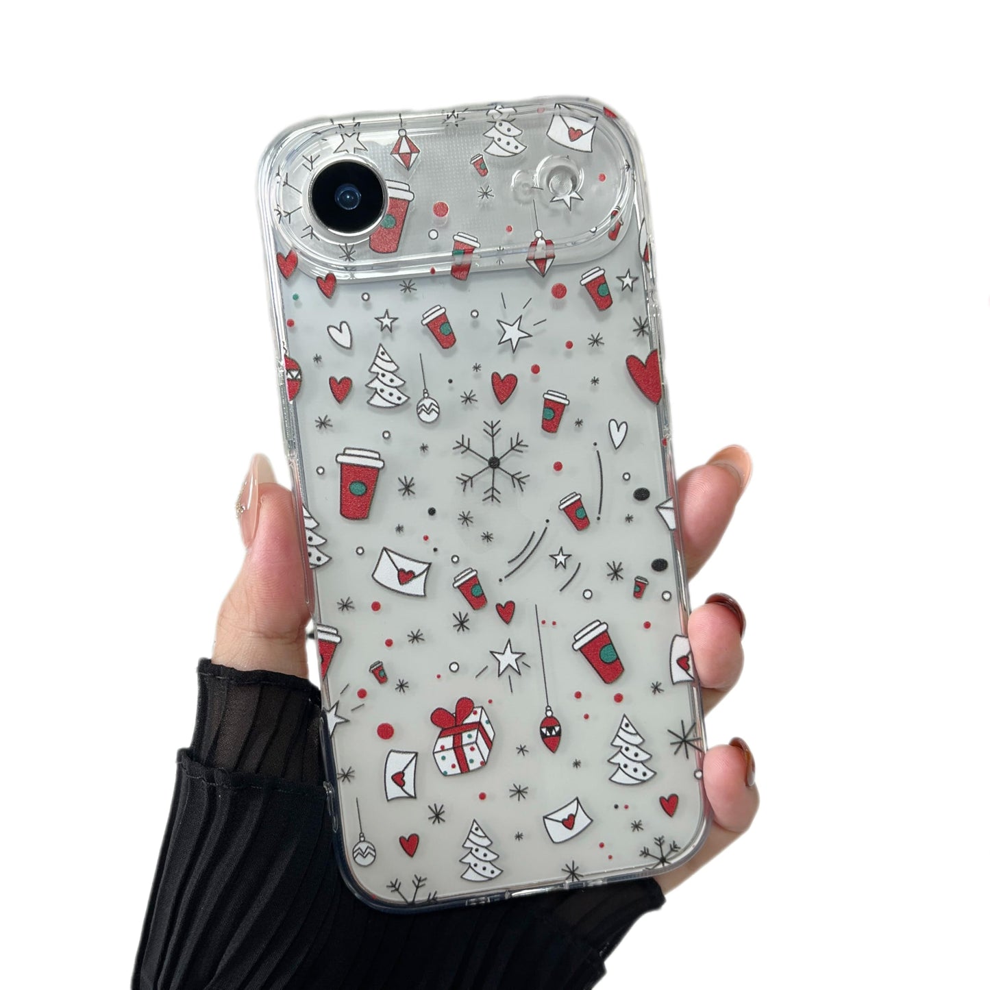 ZTOFERA Christmas Phone Case for iPhone 14 6.1 inch,Clear Cute Merry Christmas Pattern Phone Case Gifts Transparent Hard PC +TPU Bumper Shockproof Protective Cover-Gingerbread Man