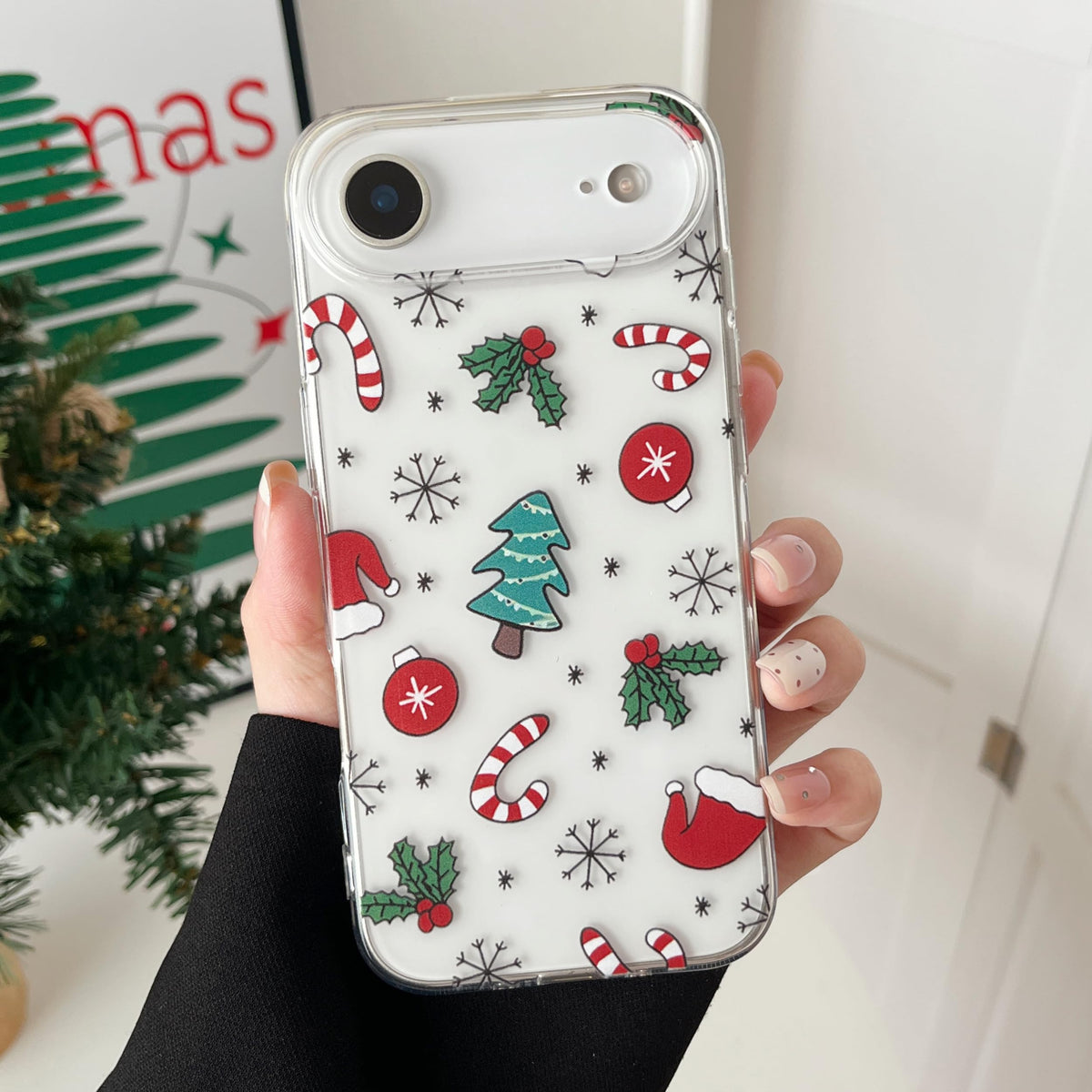RALEAVO for iPhone 16 Christmas Case Clear Cute Snowflakes Pattern,White | for iPhone 16 Case Christmas Cute Snowflakes Design,Winter Holiday Cover,Transparent Soft TPU Shockproof Protective