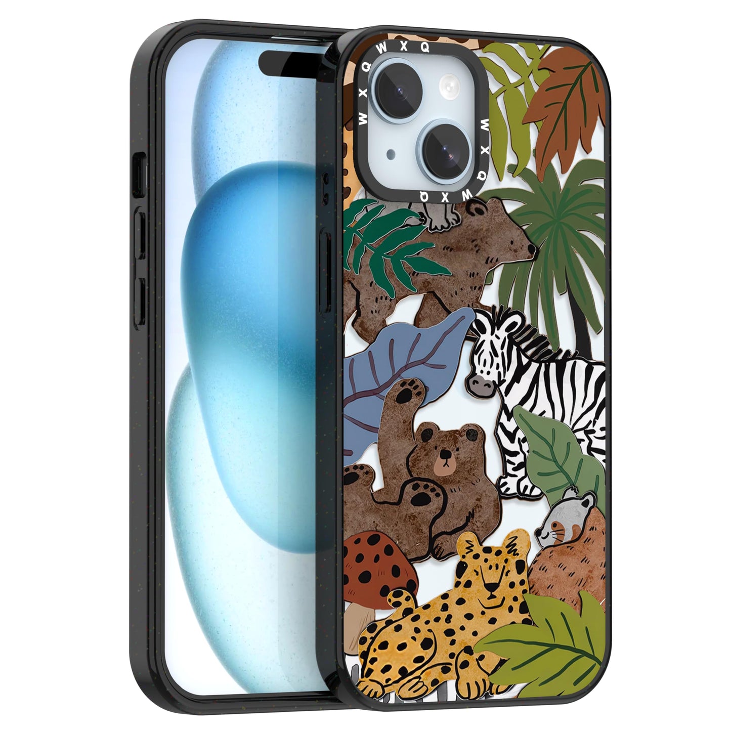 for iPhone 16 pro max Graffiti of Cartoon Animal Clear Phone Case | TPU+PC Premium Painted Anti-Drop Phone Case Superior Shock Absorption Military-Grade Drop Protection cover