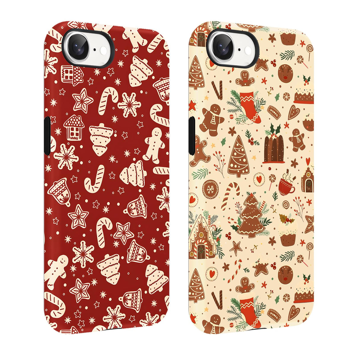 2 Pack Merry Christmas Tree Phone Case for iPhone 13 / iPhone 14 Case 6.1", Cute Xmas Snowflake Pattern Design Phone Cover Hard PC Shockproof Soft TPU Matte Protection Funda for Girls Women