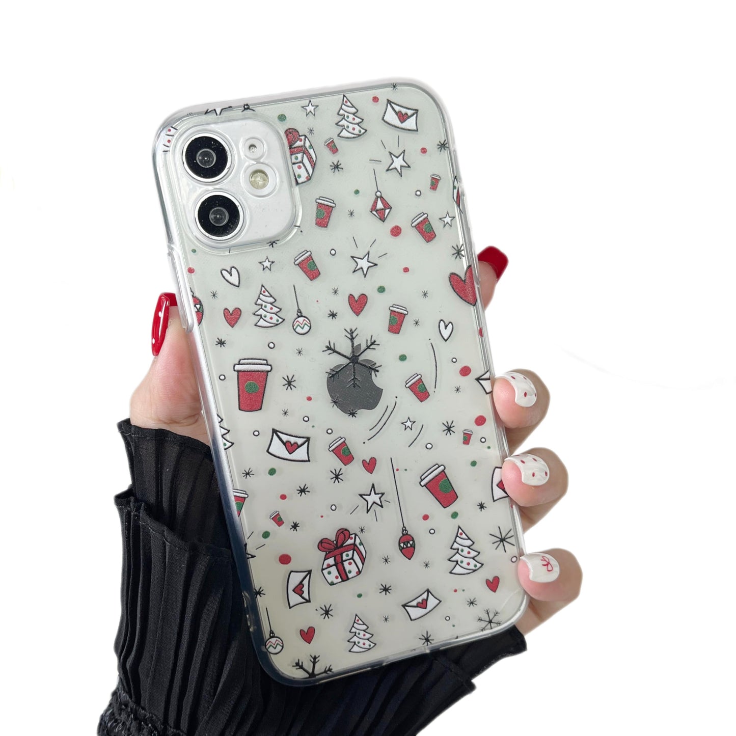 ZTOFERA Christmas Phone Case for iPhone 14 6.1 inch,Clear Cute Merry Christmas Pattern Phone Case Gifts Transparent Hard PC +TPU Bumper Shockproof Protective Cover-Gingerbread Man