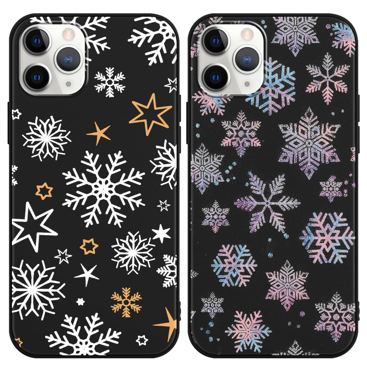 2 Pack Christmas Phone Case for iPhone 16 6.1'', Cute Christmas Tree Pattern Gifts Case with Gingerbread Canes Design Soft TPU Anti-Fall Protective Slim Shockproof Cover for Girl Women Men
