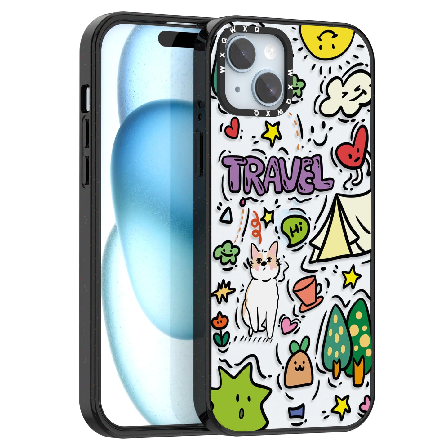 for iPhone 16 pro max Graffiti of Cartoon Animal Clear Phone Case | TPU+PC Premium Painted Anti-Drop Phone Case Superior Shock Absorption Military-Grade Drop Protection cover
