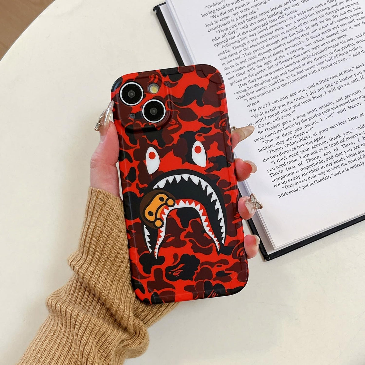 Hoolcase for iPhone 14 6.1 inch Soft Case for Red Shark Face/Shark Teeth Fans Kids Boys, Cartoon Cute Fun Shockproof TPU Protective Non-Slip 6.1 Inch Case for iPhone 14 (H-YU)