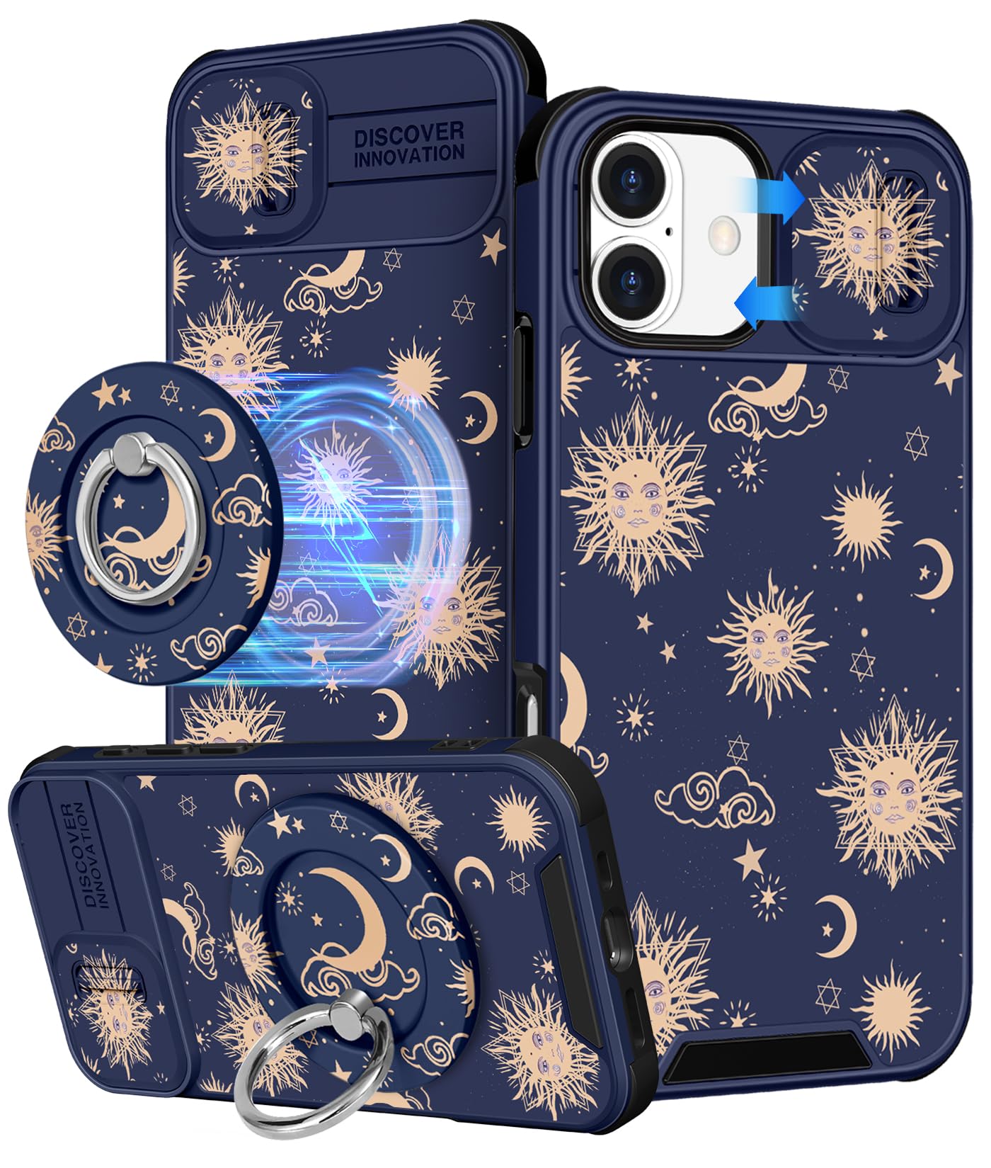 Buleens for iPhone 17 Pro Max Case 6.9 Inch - with Ring Stand & Camera Cover Aesthetic Cute Designed for Women Girls Girly Cartoon Kawaii Dogs Phone Case for iPhone 17 Pro Max Compatible with Magsafe