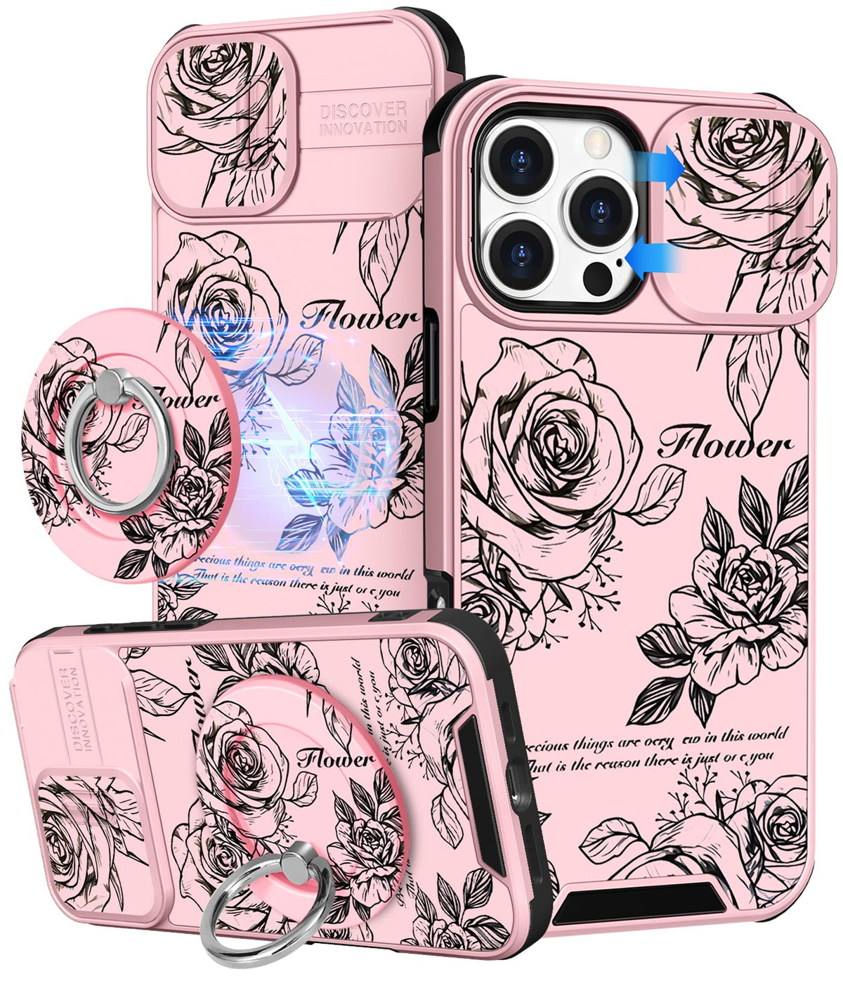 Buleens for iPhone 17 Pro Max Case 6.9 Inch - with Ring Stand & Camera Cover Aesthetic Cute Designed for Women Girls Girly Cartoon Kawaii Dogs Phone Case for iPhone 17 Pro Max Compatible with Magsafe