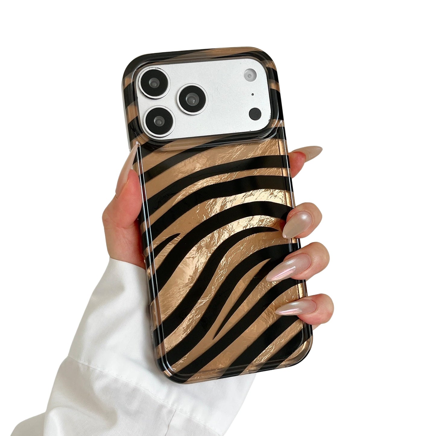 for iPhone 17 Pro Glitter Leopard Print Phone Case, Sparkly Cheetah Animal Pattern Clear Soft TPU Shockproof Protective Cover for Women Girls (Zebra Stripe, for iPhone 17 Pro)