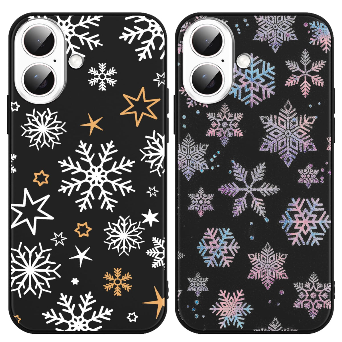 2 Pack Christmas Phone Case for iPhone 16 6.1'', Cute Christmas Tree Pattern Gifts Case with Gingerbread Canes Design Soft TPU Anti-Fall Protective Slim Shockproof Cover for Girl Women Men