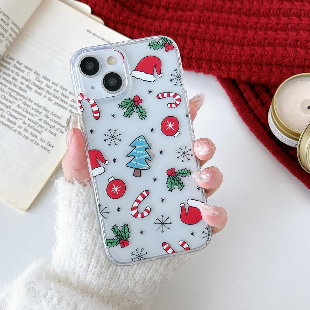 RALEAVO for iPhone 16 Christmas Case Clear Cute Snowflakes Pattern,White | for iPhone 16 Case Christmas Cute Snowflakes Design,Winter Holiday Cover,Transparent Soft TPU Shockproof Protective