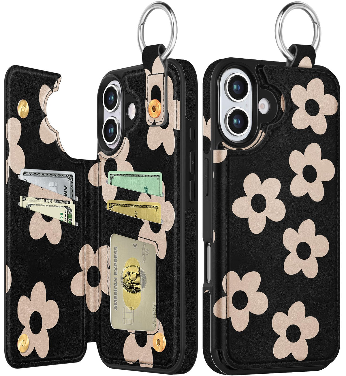 Shorogyt Compatible with iPhone 17 Pro Max Wallet Case with Card Holder - Cute Dog Lover Design Kickstand for Magnetic Clasp Back Flip Folio Leather Phone Covers for Women Men Girls