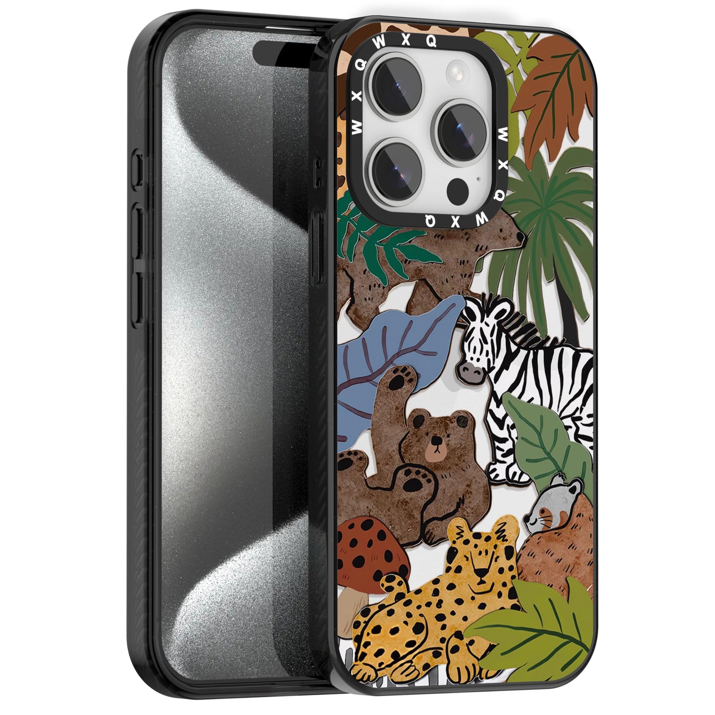 for iPhone 16 pro max Graffiti of Cartoon Animal Clear Phone Case | TPU+PC Premium Painted Anti-Drop Phone Case Superior Shock Absorption Military-Grade Drop Protection cover