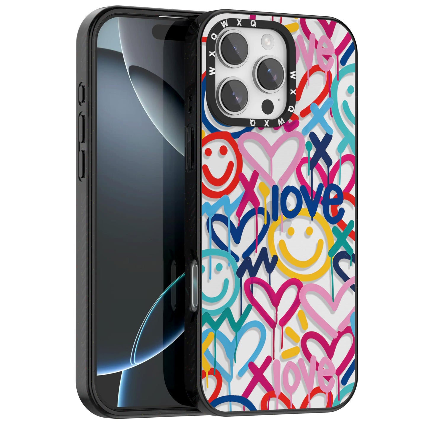 for iPhone 16 pro max Graffiti of Cartoon Animal Clear Phone Case | TPU+PC Premium Painted Anti-Drop Phone Case Superior Shock Absorption Military-Grade Drop Protection cover
