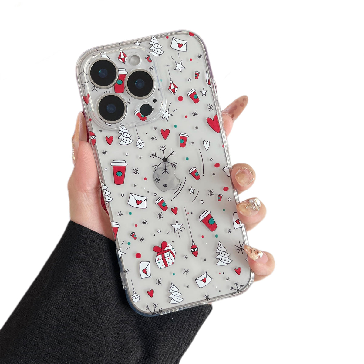ZTOFERA Christmas Phone Case for iPhone 12 6.1 inch,Clear Cute Merry Christmas Pattern Phone Case Gifts Transparent Hard PC +TPU Bumper Shockproof Protective Cover-Gingerbread Man
