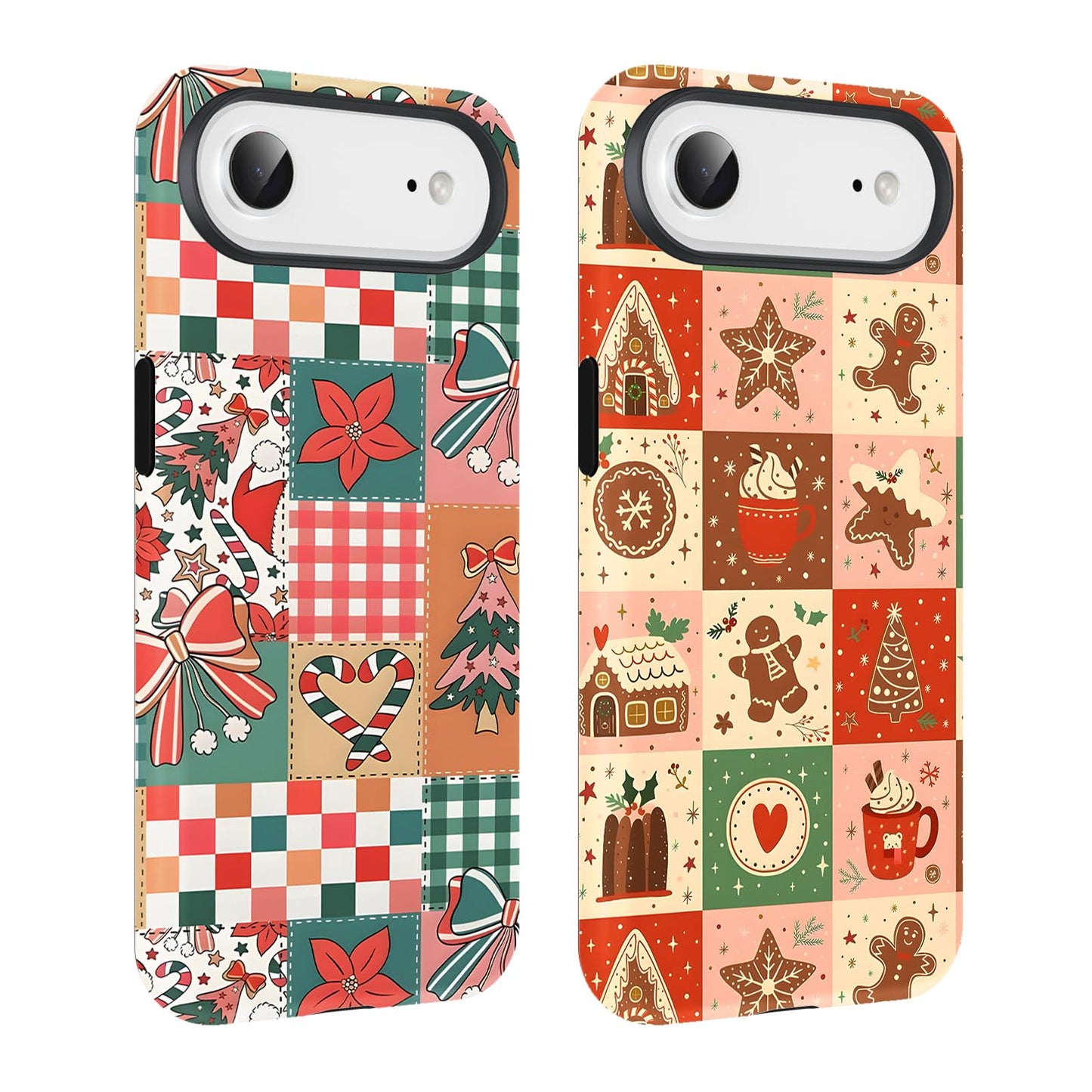 2 Pack Merry Christmas Tree Phone Case for iPhone 13 / iPhone 14 Case 6.1", Cute Xmas Snowflake Pattern Design Phone Cover Hard PC Shockproof Soft TPU Matte Protection Funda for Girls Women