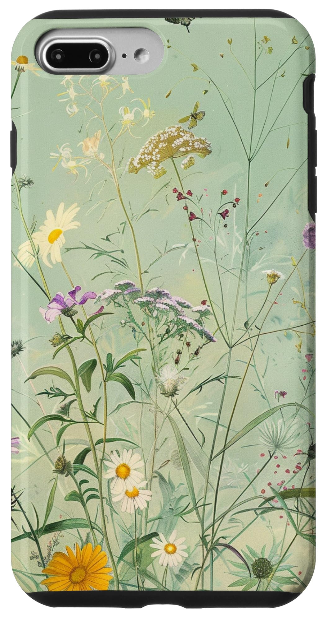 Sage Green Boho Botanical Wildflowers Plants Case for iPhone 16 Pro Max