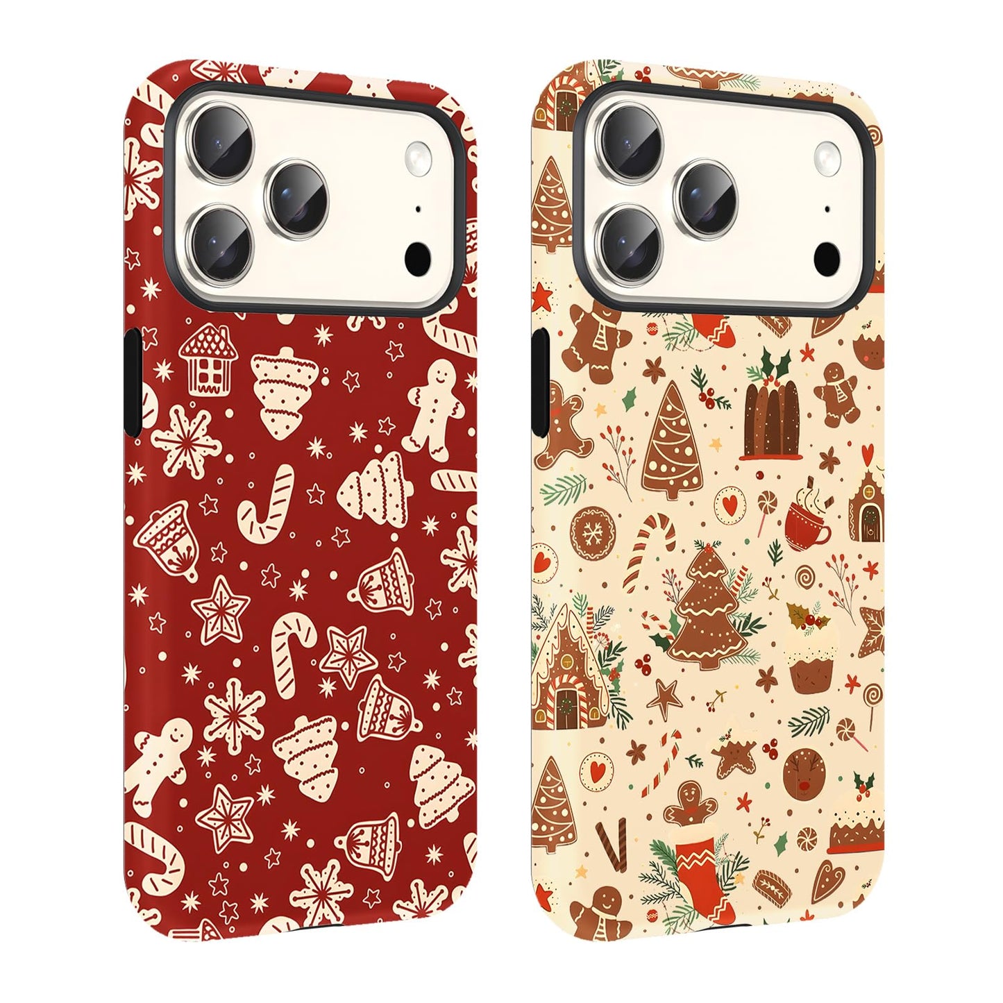 2 Pack Merry Christmas Tree Phone Case for iPhone 13 / iPhone 14 Case 6.1", Cute Xmas Snowflake Pattern Design Phone Cover Hard PC Shockproof Soft TPU Matte Protection Funda for Girls Women