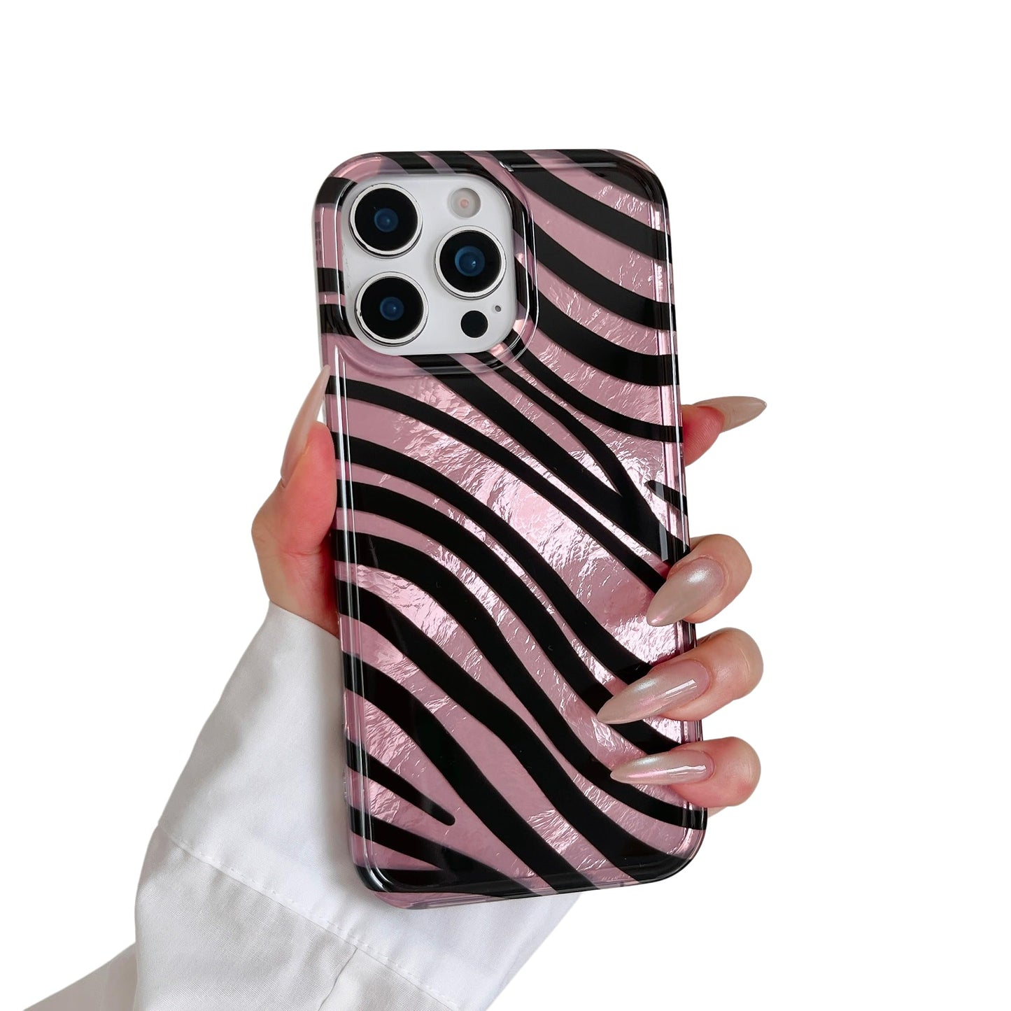 for iPhone 17 Pro Glitter Leopard Print Phone Case, Sparkly Cheetah Animal Pattern Clear Soft TPU Shockproof Protective Cover for Women Girls (Zebra Stripe, for iPhone 17 Pro)