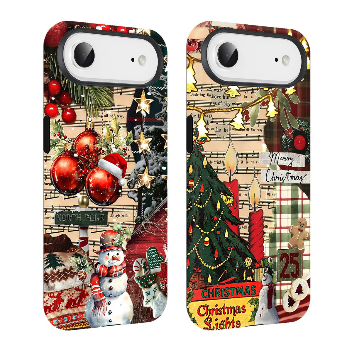 2 Pack Merry Christmas Tree Phone Case for iPhone 13 / iPhone 14 Case 6.1", Cute Xmas Snowflake Pattern Design Phone Cover Hard PC Shockproof Soft TPU Matte Protection Funda for Girls Women
