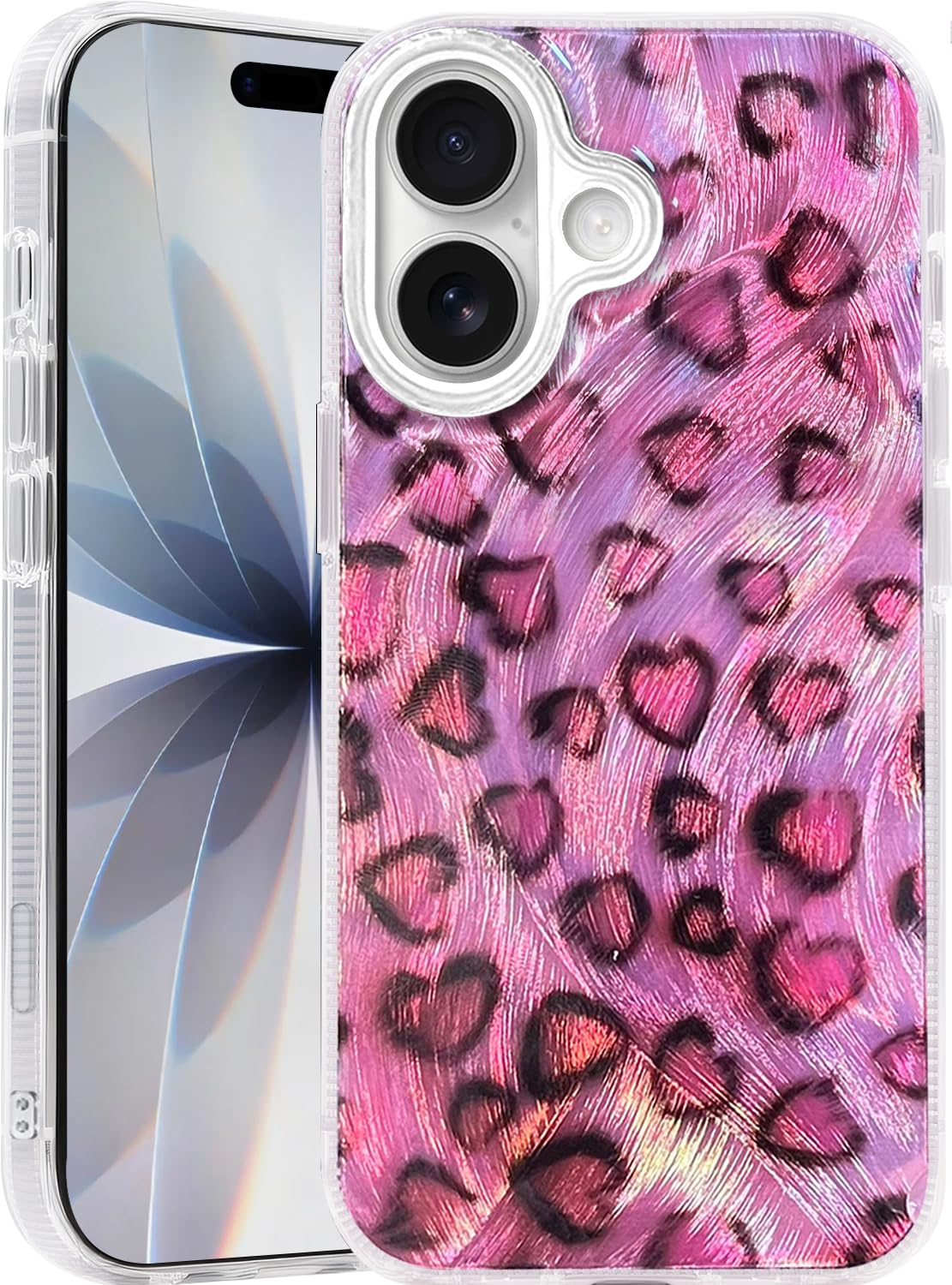 Compatible with iPhone 17 Pro Case,with [Soft Slim][Camera Protection] Cute Fishing Cats Shiny Aesthetic Phone Cover Anti-Yellowing Shockproof Protective Cover for Women Girl