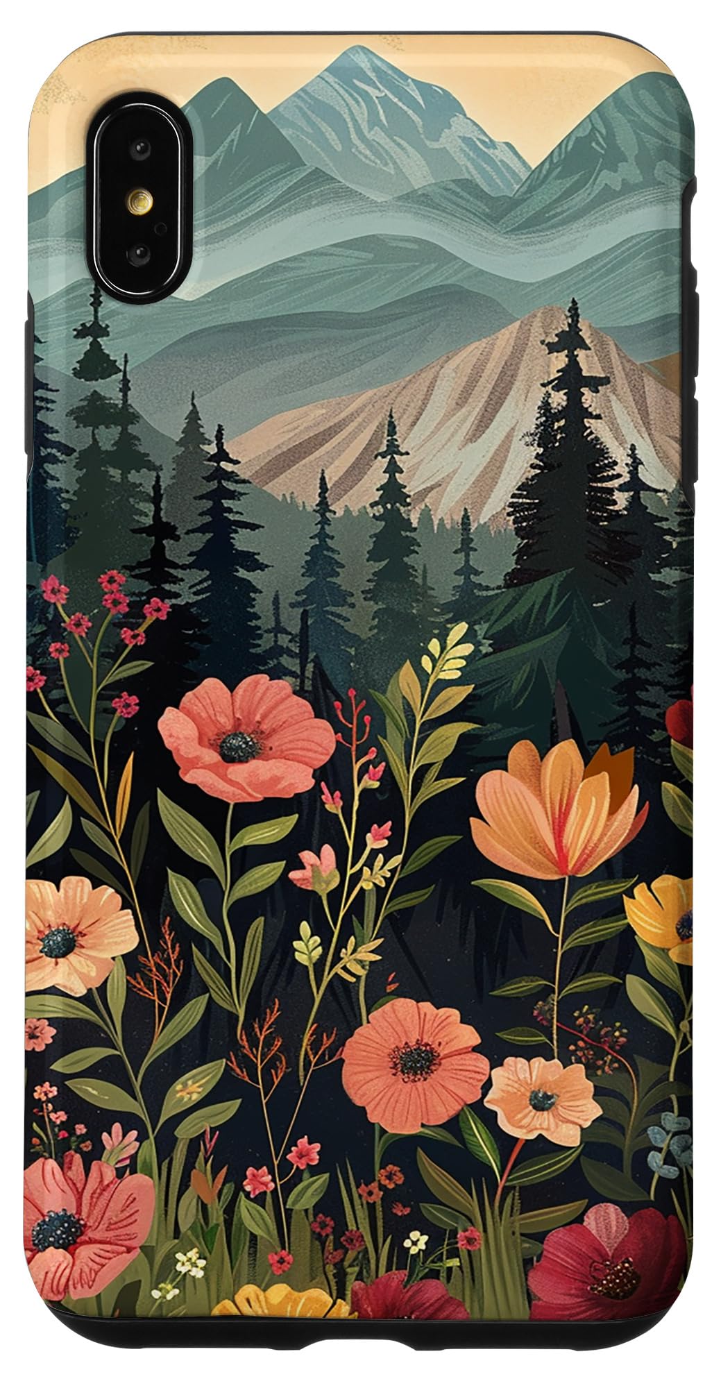 Floral Mountain Boho Pine Tree Forest Nature Case for iPhone 11