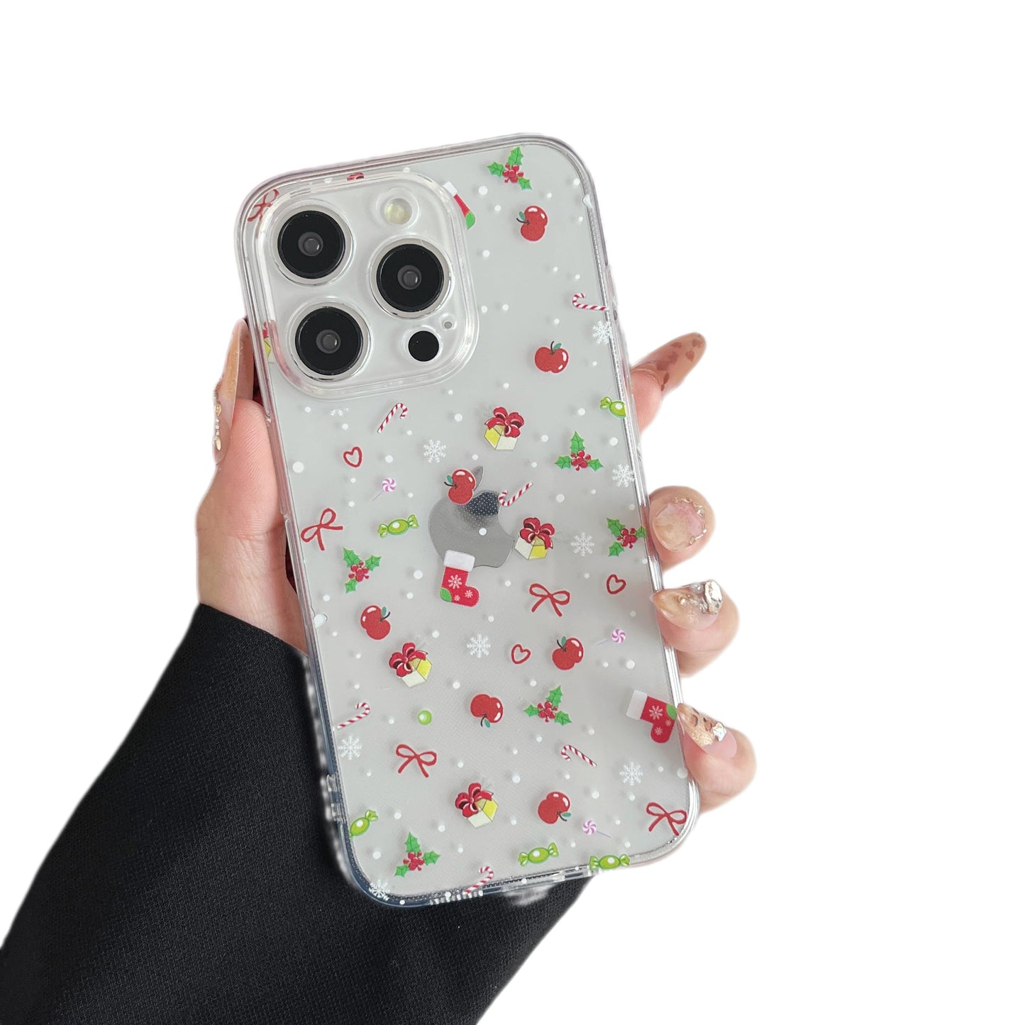 ZTOFERA Christmas Phone Case for iPhone 14 6.1 inch,Clear Cute Merry Christmas Pattern Phone Case Gifts Transparent Hard PC +TPU Bumper Shockproof Protective Cover-Gingerbread Man