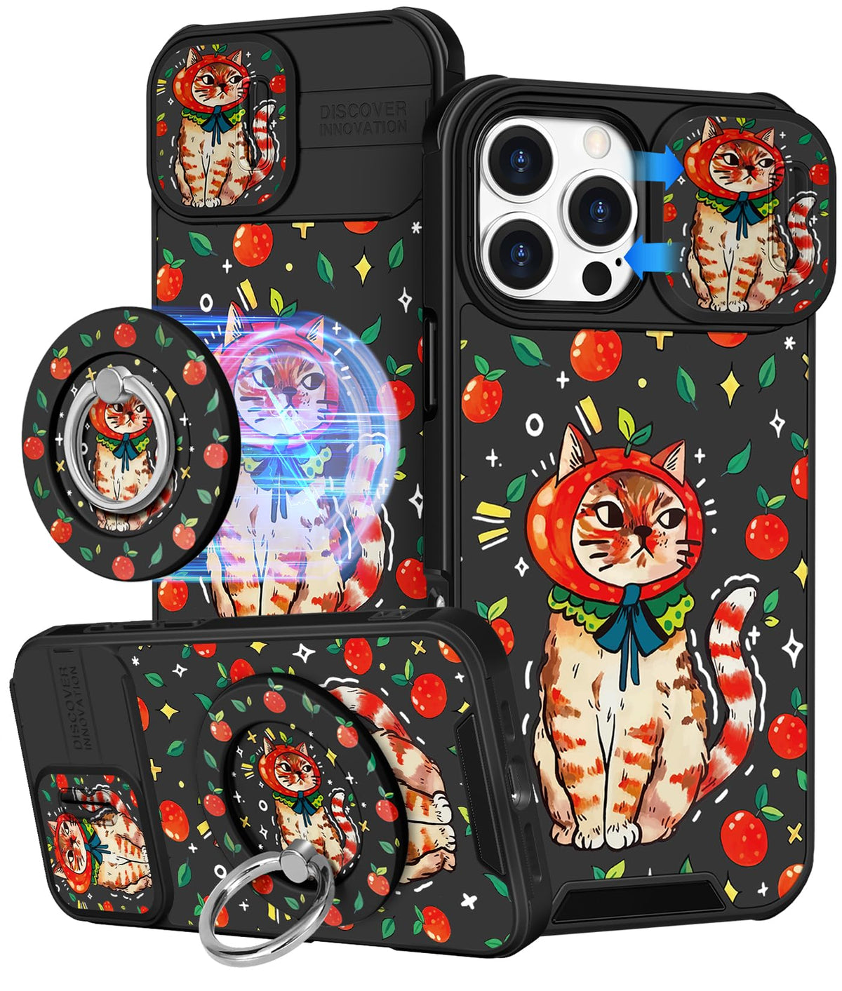 Buleens for iPhone 17 Pro Max Case 6.9 Inch - with Ring Stand & Camera Cover Aesthetic Cute Designed for Women Girls Girly Cartoon Kawaii Dogs Phone Case for iPhone 17 Pro Max Compatible with Magsafe