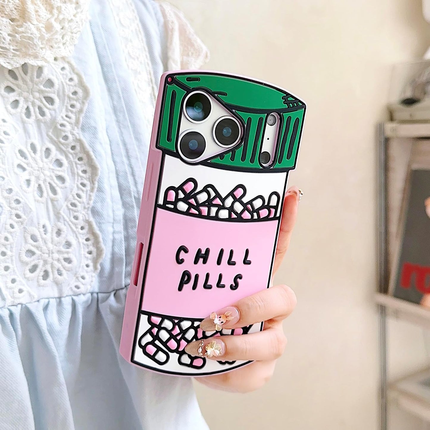 Cases Compatible with iPhone 17 Pro Max Case 3D Silicone Cute Cartoon Lovely Design Soft Slim Fit Rubber Bumper Shockproof Cover for Apple iPhone 17 Pro Max 6.9" Pills