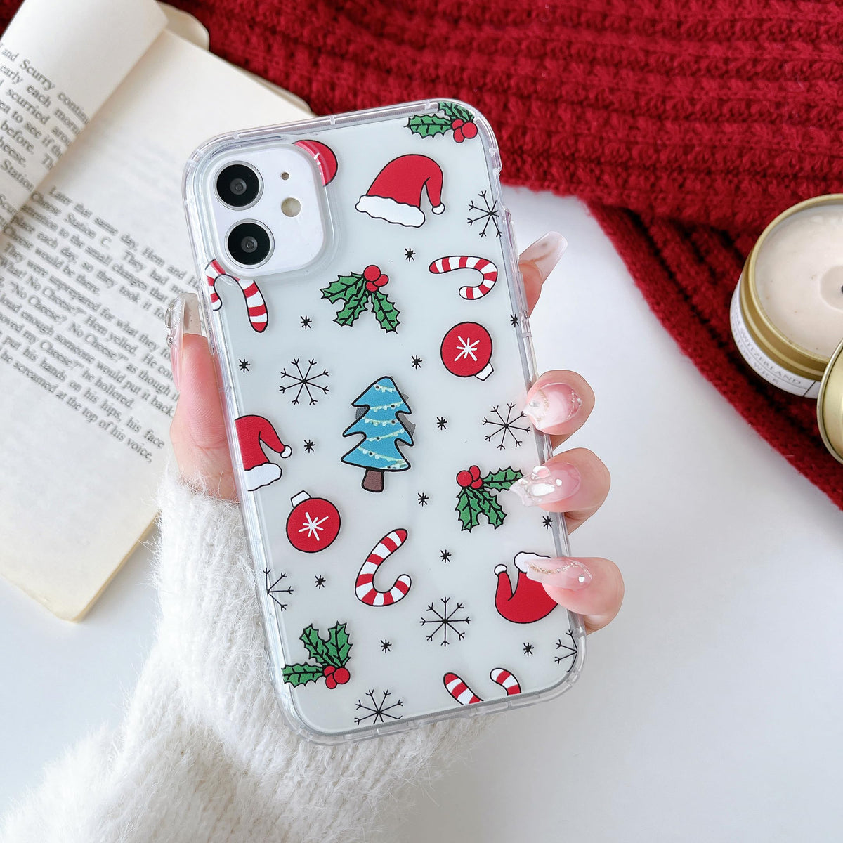 RALEAVO for iPhone 16 Christmas Case Clear Cute Snowflakes Pattern,White | for iPhone 16 Case Christmas Cute Snowflakes Design,Winter Holiday Cover,Transparent Soft TPU Shockproof Protective