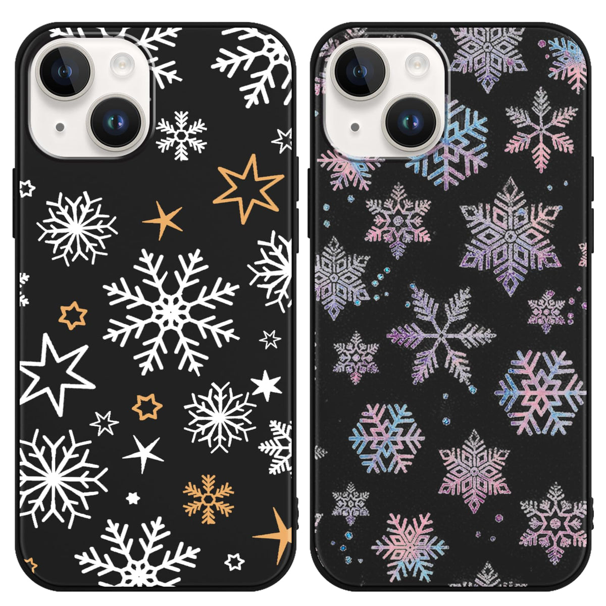 2 Pack Christmas Phone Case for iPhone 16 6.1'', Cute Christmas Tree Pattern Gifts Case with Gingerbread Canes Design Soft TPU Anti-Fall Protective Slim Shockproof Cover for Girl Women Men