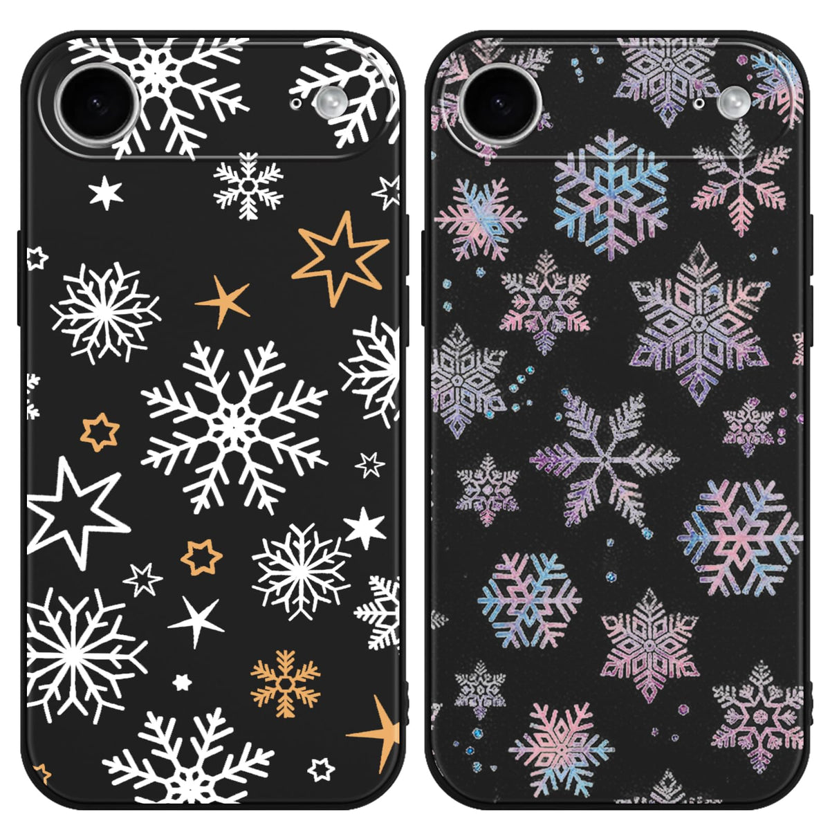 2 Pack Christmas Phone Case for iPhone 16 6.1'', Cute Christmas Tree Pattern Gifts Case with Gingerbread Canes Design Soft TPU Anti-Fall Protective Slim Shockproof Cover for Girl Women Men