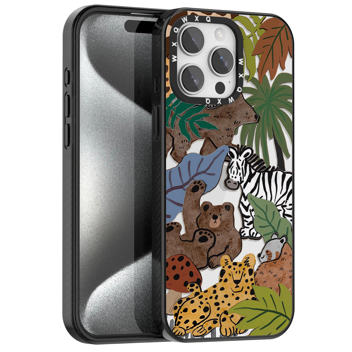 for iPhone 16 pro max Graffiti of Cartoon Animal Clear Phone Case | TPU+PC Premium Painted Anti-Drop Phone Case Superior Shock Absorption Military-Grade Drop Protection cover