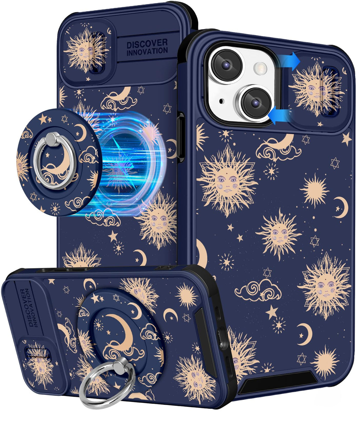 Buleens for iPhone 17 Pro Max Case 6.9 Inch - with Ring Stand & Camera Cover Aesthetic Cute Designed for Women Girls Girly Cartoon Kawaii Dogs Phone Case for iPhone 17 Pro Max Compatible with Magsafe