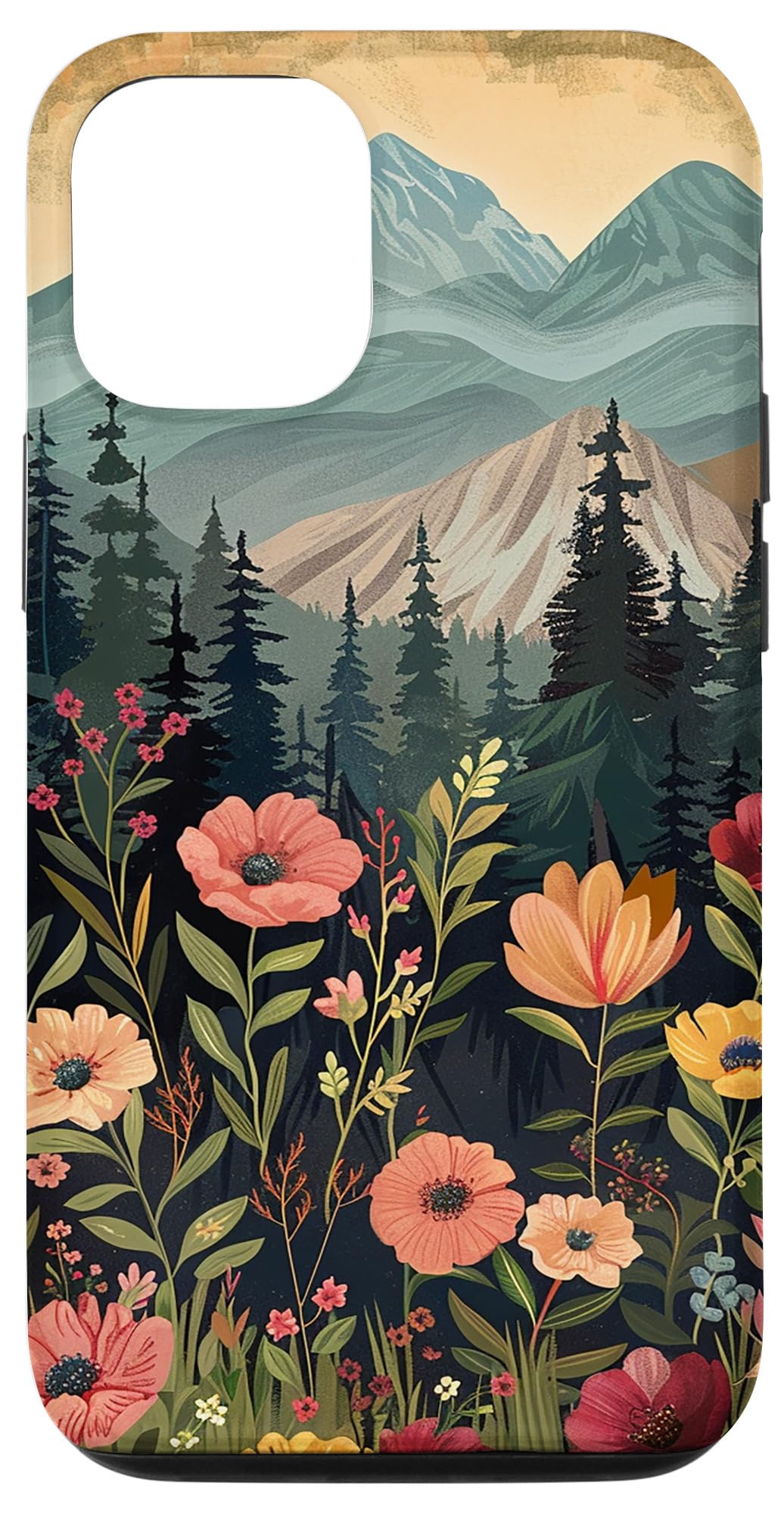 Floral Mountain Boho Pine Tree Forest Nature Case for iPhone 11