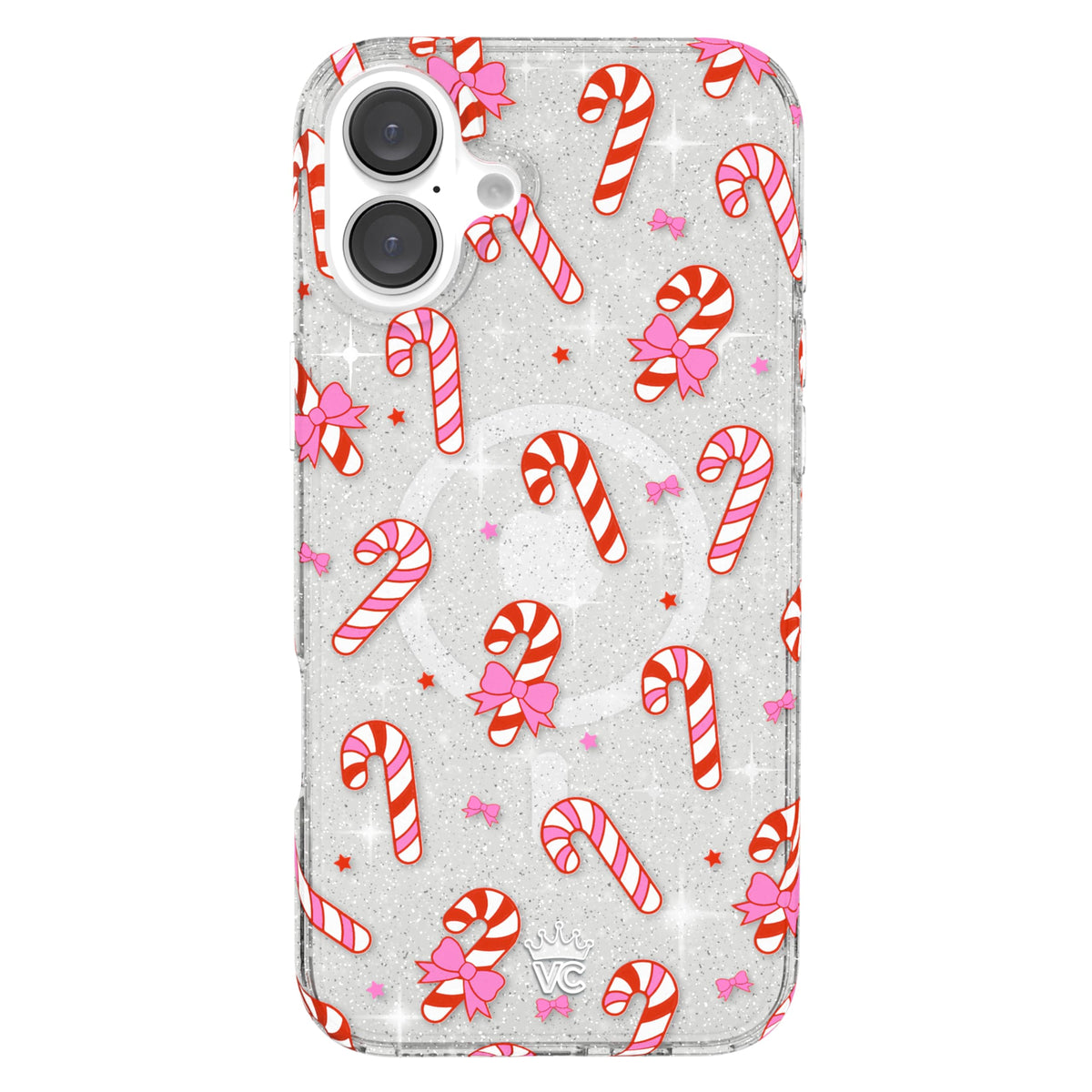 VELVET CAVIAR Christmas Phone Case for iPhone 16 - Compatible with MagSafe [10ft Drop Tested] - Holiday Peppermint Glitter Winter Theme