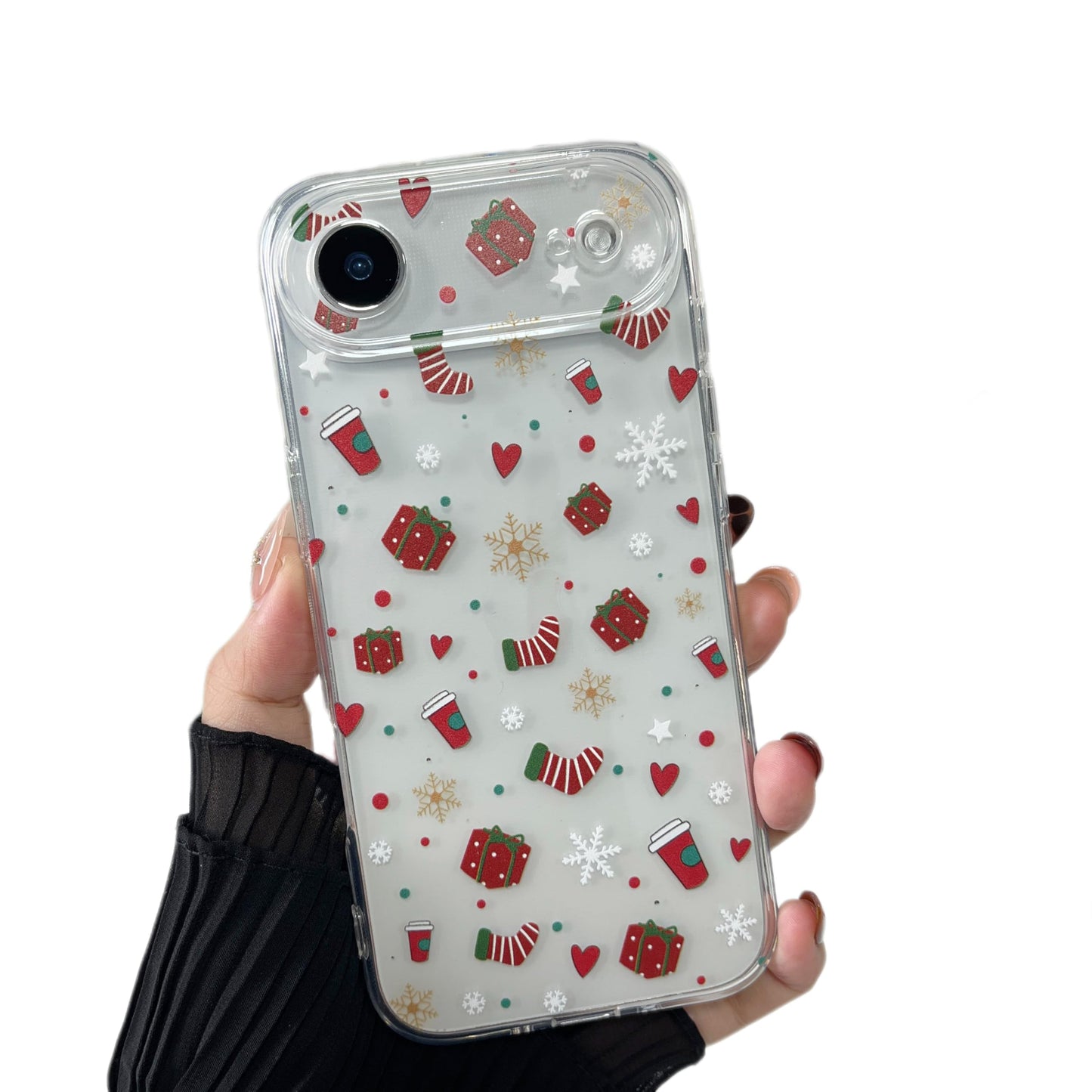 ZTOFERA Christmas Phone Case for iPhone 12 6.1 inch,Clear Cute Merry Christmas Pattern Phone Case Gifts Transparent Hard PC +TPU Bumper Shockproof Protective Cover-Gingerbread Man