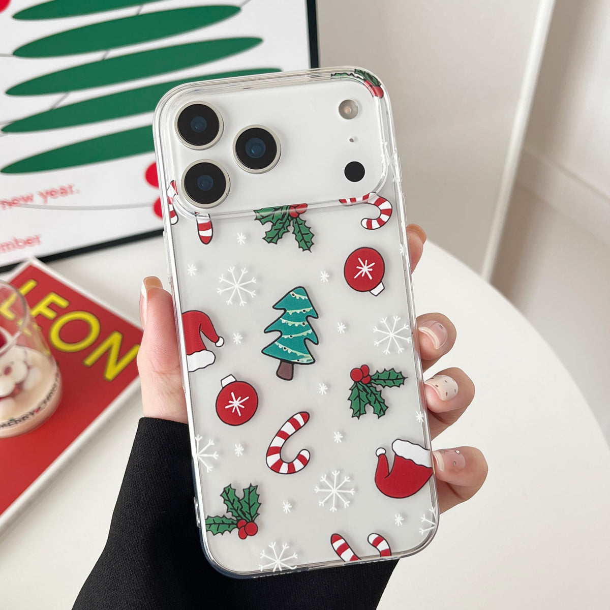 RALEAVO for iPhone 16 Christmas Case Clear Cute Snowflakes Pattern,White | for iPhone 16 Case Christmas Cute Snowflakes Design,Winter Holiday Cover,Transparent Soft TPU Shockproof Protective