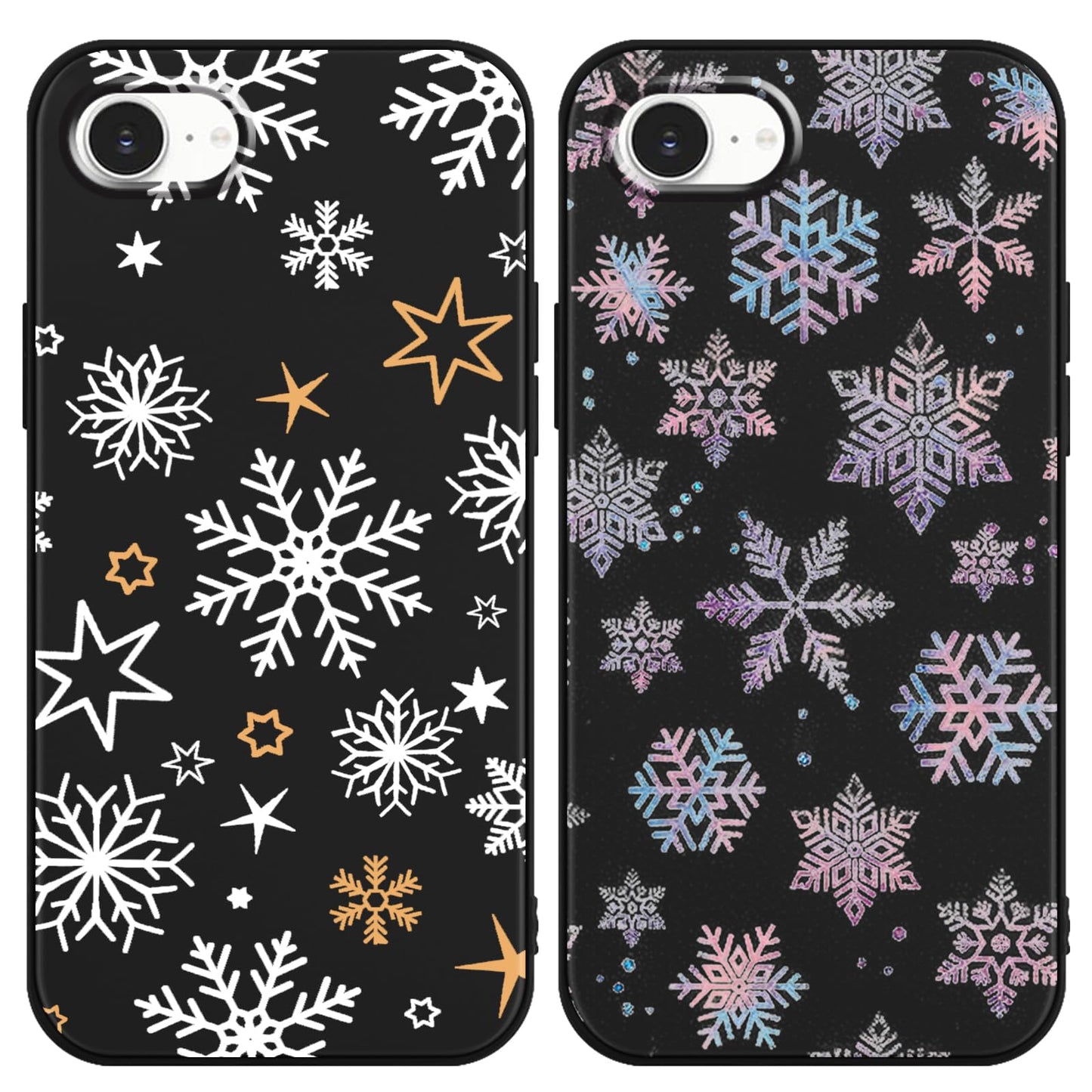 2 Pack Christmas Phone Case for iPhone 16 6.1'', Cute Christmas Tree Pattern Gifts Case with Gingerbread Canes Design Soft TPU Anti-Fall Protective Slim Shockproof Cover for Girl Women Men