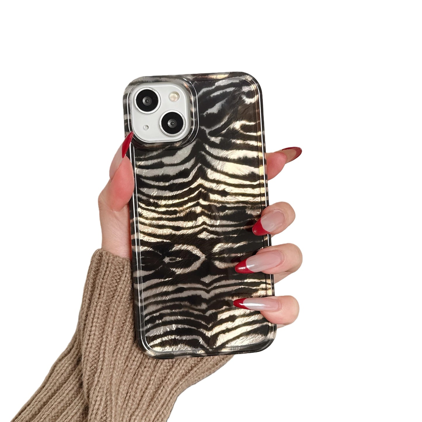 for iPhone 17 Pro Glitter Leopard Print Phone Case, Sparkly Cheetah Animal Pattern Clear Soft TPU Shockproof Protective Cover for Women Girls (Zebra Stripe, for iPhone 17 Pro)