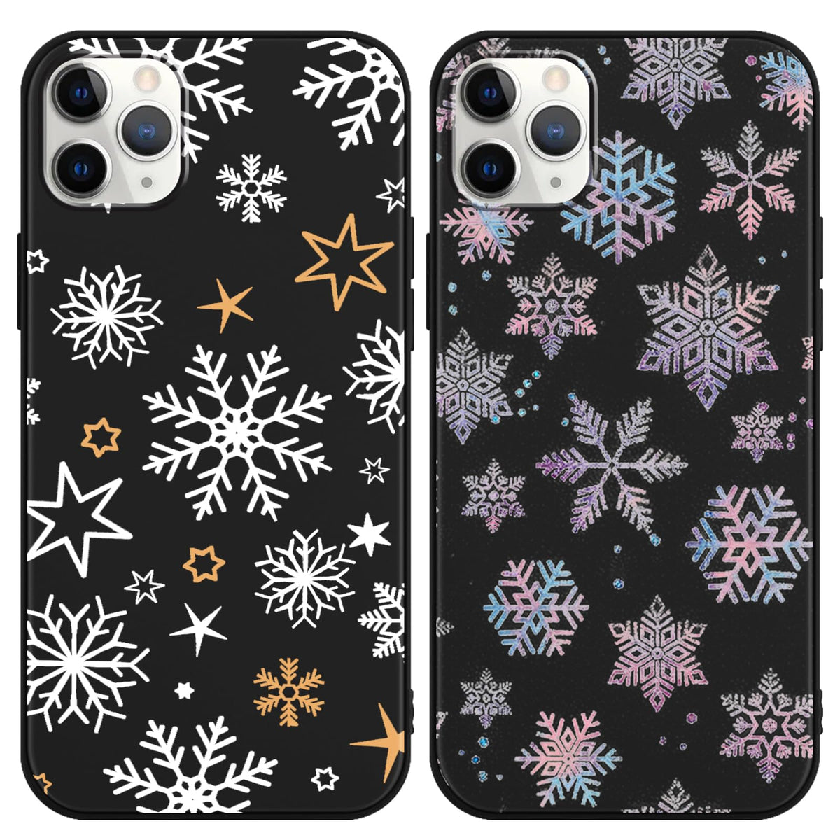 2 Pack Christmas Phone Case for iPhone 16 6.1'', Cute Christmas Tree Pattern Gifts Case with Gingerbread Canes Design Soft TPU Anti-Fall Protective Slim Shockproof Cover for Girl Women Men