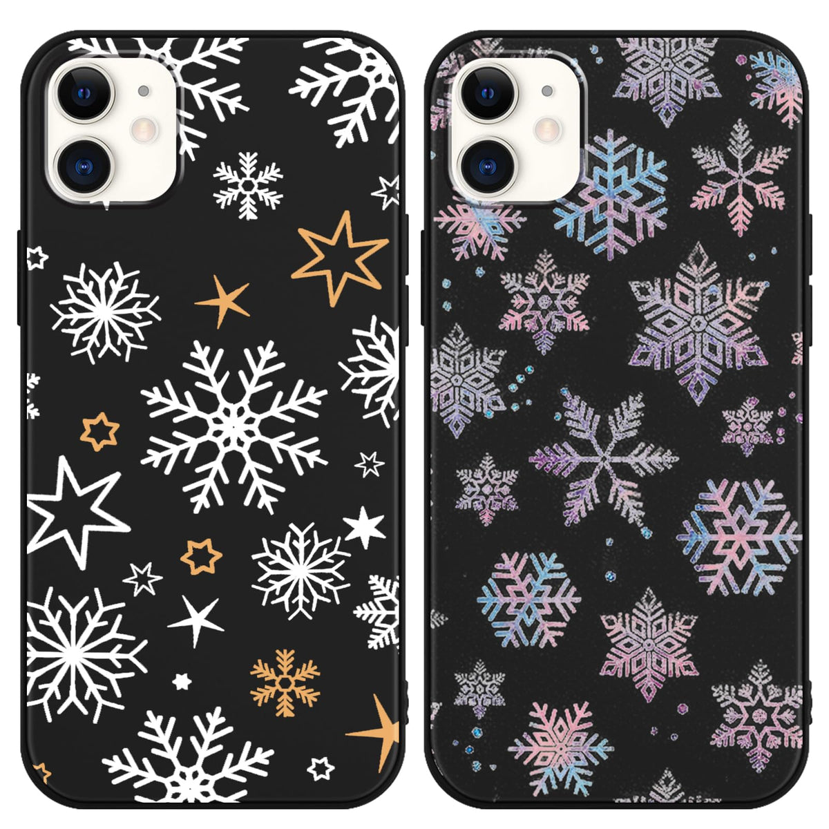 2 Pack Christmas Phone Case for iPhone 16 6.1'', Cute Christmas Tree Pattern Gifts Case with Gingerbread Canes Design Soft TPU Anti-Fall Protective Slim Shockproof Cover for Girl Women Men
