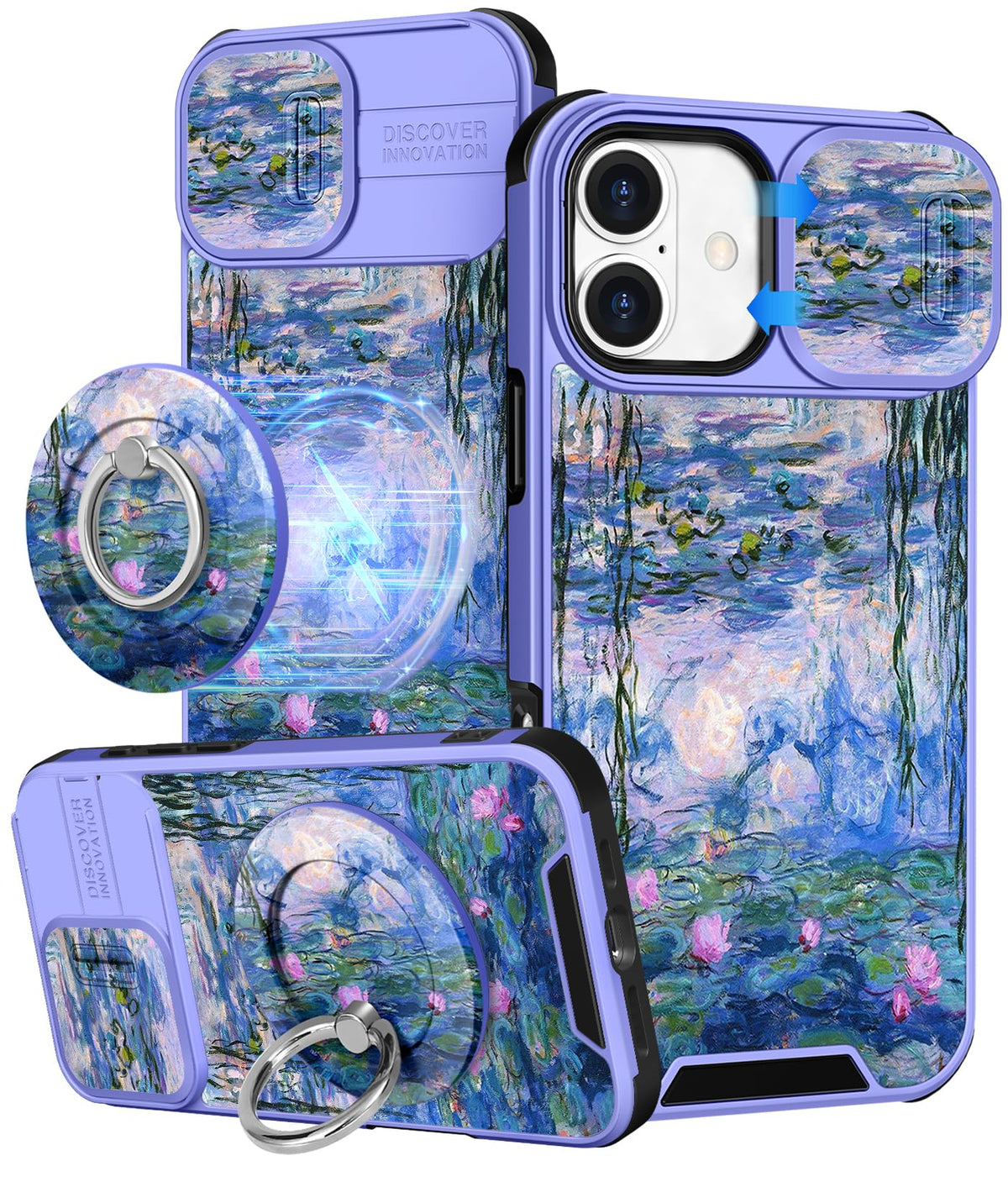Buleens for iPhone 17 Pro Max Case 6.9 Inch - with Ring Stand & Camera Cover Aesthetic Cute Designed for Women Girls Girly Cartoon Kawaii Dogs Phone Case for iPhone 17 Pro Max Compatible with Magsafe