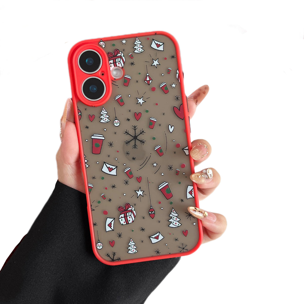 ZTOFERA Christmas Case for iPhone 15,Cute Merry Christmas Pattern Phone Case Gifts Translucent Silicone Hard PC +TPU Bumper Shockproof Protective Cover for iPhone 15 6.1 inch-Gingerbread Man