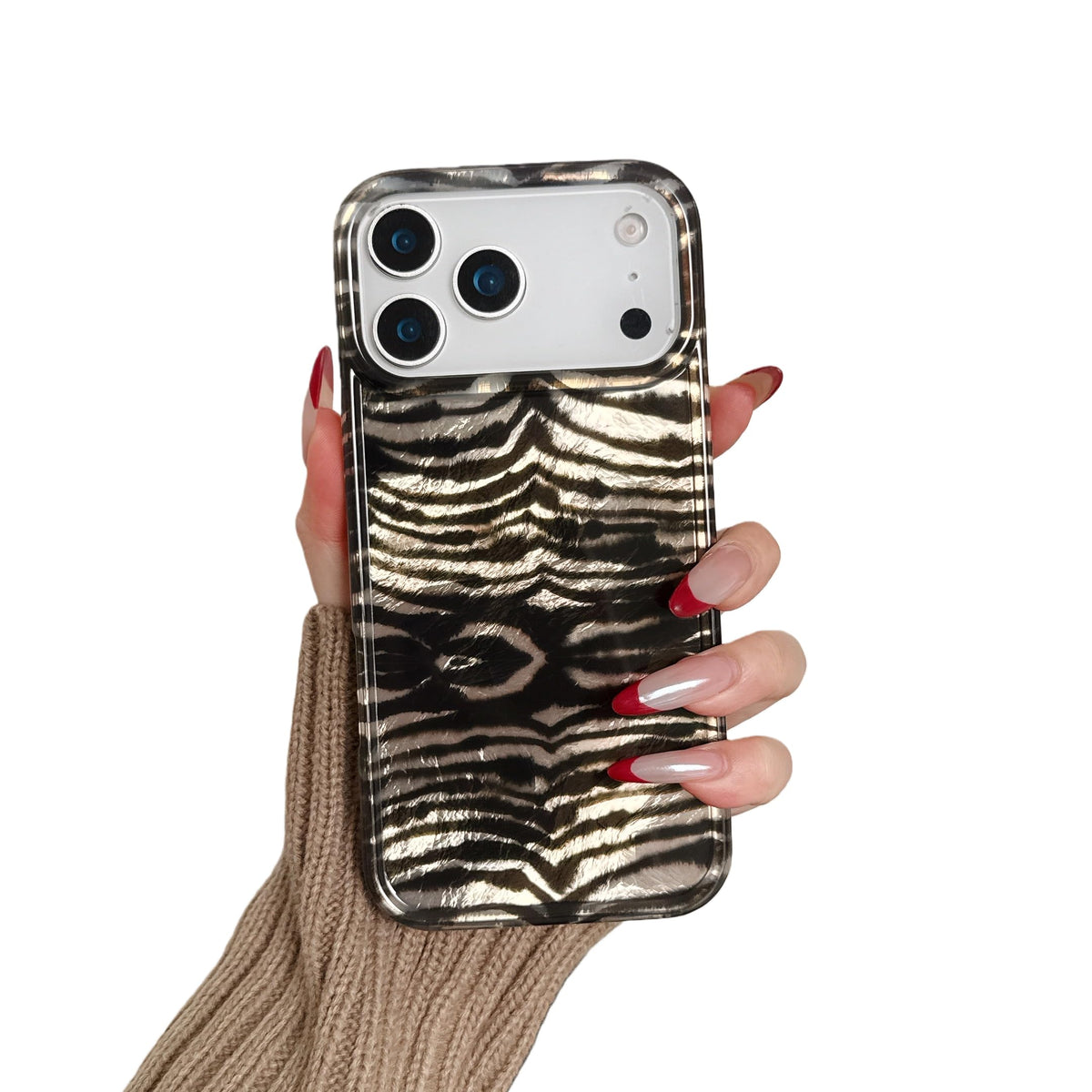 for iPhone 17 Pro Glitter Leopard Print Phone Case, Sparkly Cheetah Animal Pattern Clear Soft TPU Shockproof Protective Cover for Women Girls (Zebra Stripe, for iPhone 17 Pro)