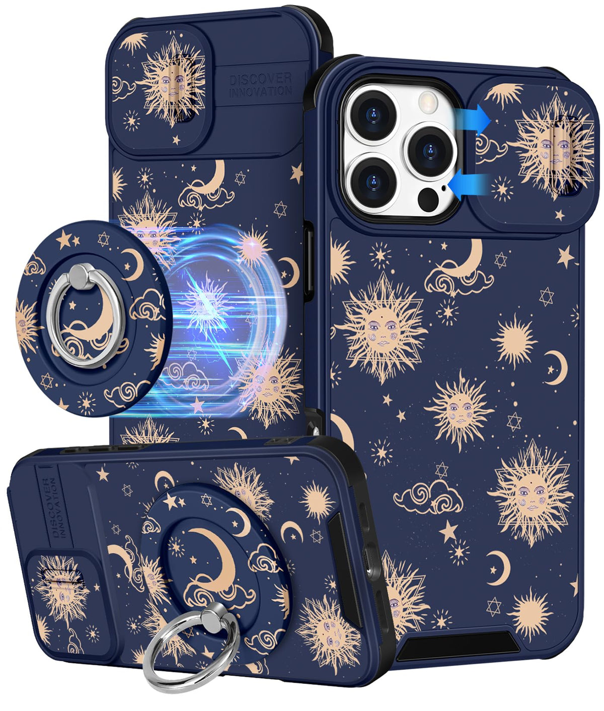 Buleens for iPhone 17 Pro Max Case 6.9 Inch - with Ring Stand & Camera Cover Aesthetic Cute Designed for Women Girls Girly Cartoon Kawaii Dogs Phone Case for iPhone 17 Pro Max Compatible with Magsafe