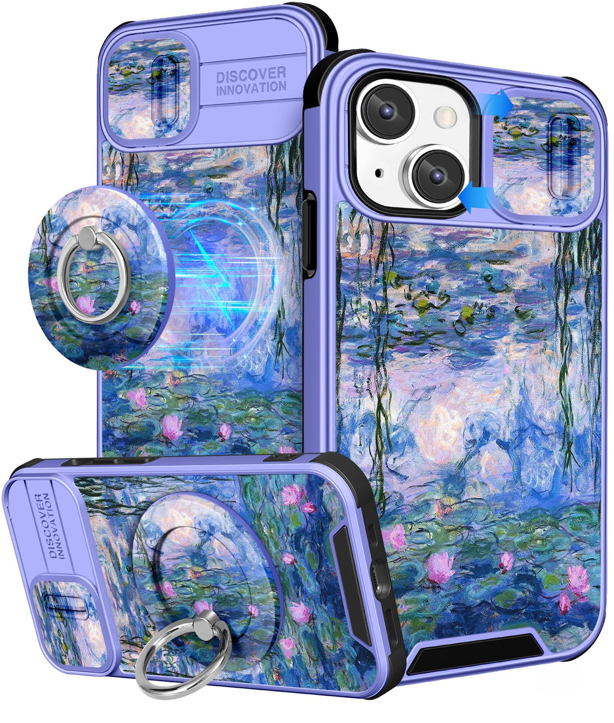 Buleens for iPhone 17 Pro Max Case 6.9 Inch - with Ring Stand & Camera Cover Aesthetic Cute Designed for Women Girls Girly Cartoon Kawaii Dogs Phone Case for iPhone 17 Pro Max Compatible with Magsafe